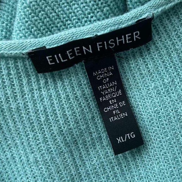 Eileen Fisher Seafoam Italian Organic Linen-Cotton Knit Boatneck Sweater – US XL - Picture 11 of 11